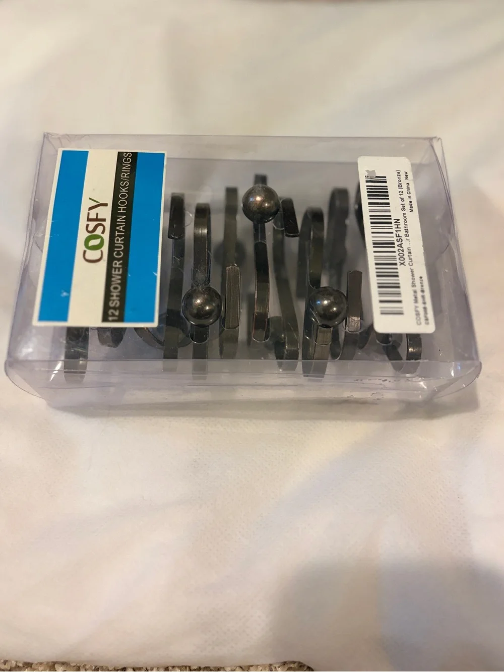 COSFY Bronze Shower Curtain Hooks - Set of 12